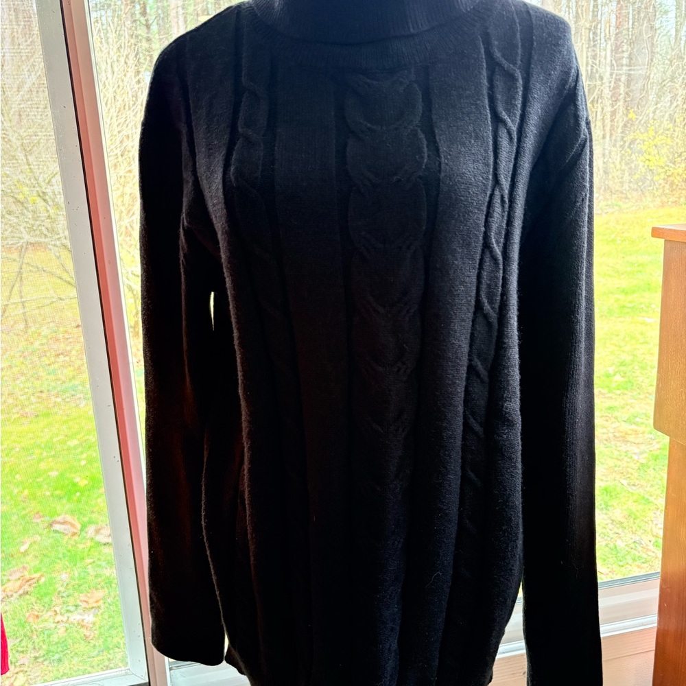Black Cable Knit Women's Sweater